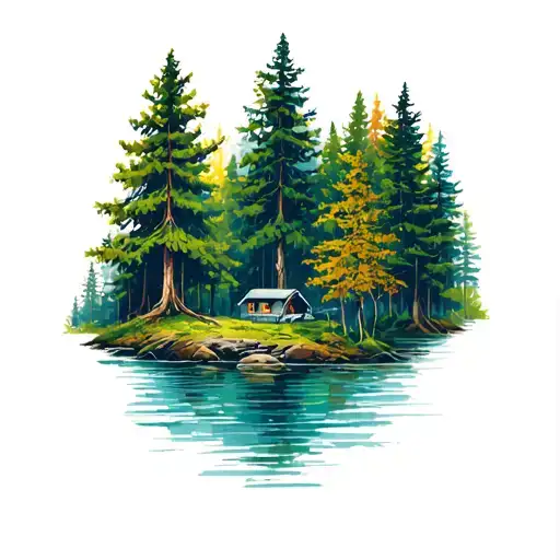 80S Retro Vintage Forest