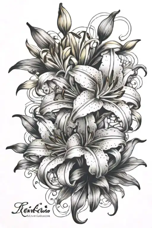 Lily Flowers Intertwined