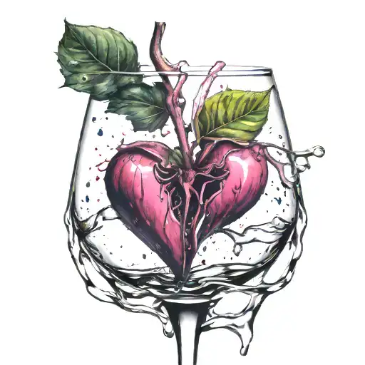 A Bleeding Heart In A Broken Wine Glass