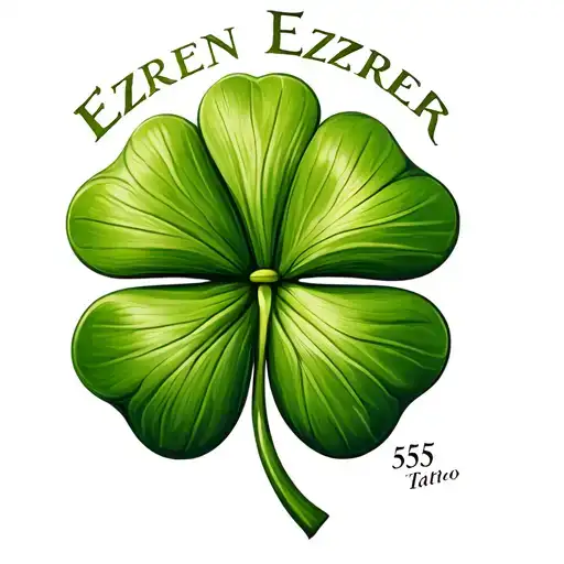 4 Leaf Clover With 555 And The Name Ezren