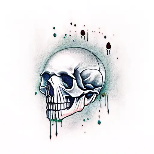 Skull With Blood Tears