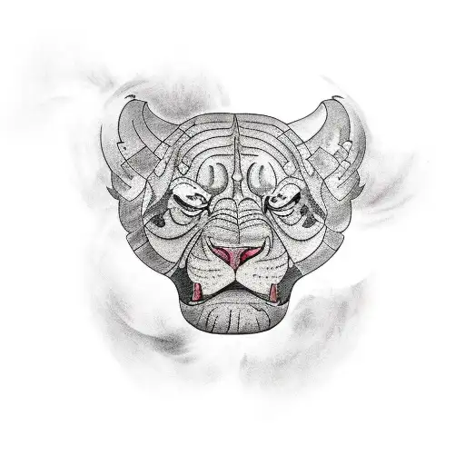 Mike Tyson Portrait Tattoo Heavily Detailed White Background