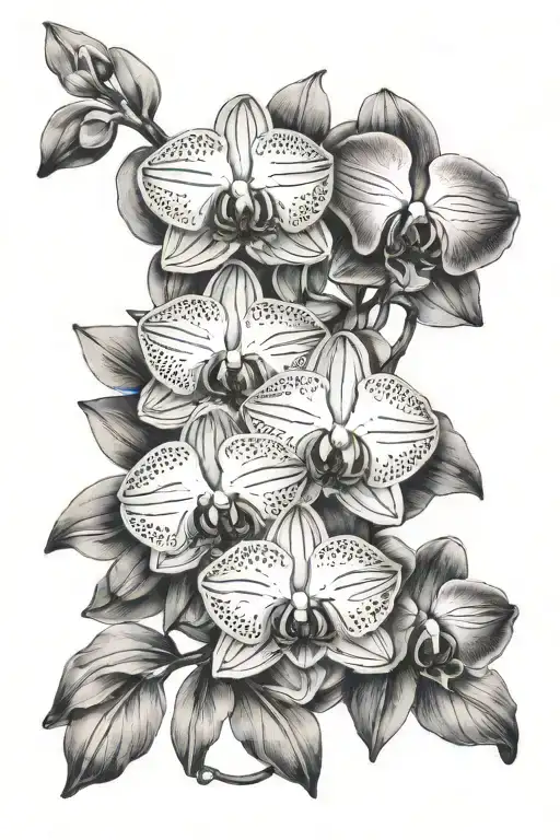 Card With Orchids Intertwined