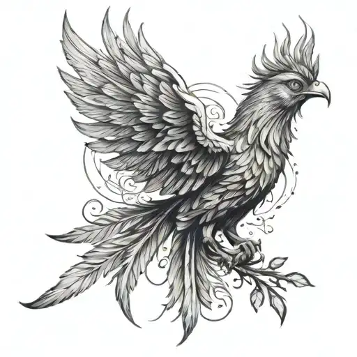 Phoenix With Fingerprint Design