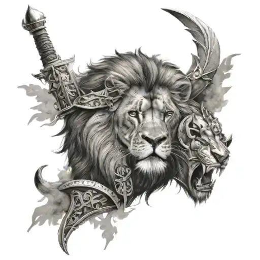 Lion With Warrior