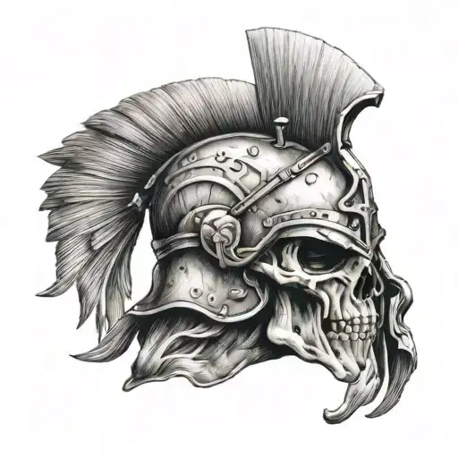 Spartan Warrior Skull Wearing