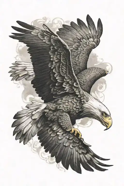 Half Sleeve Eagle Design Featuring