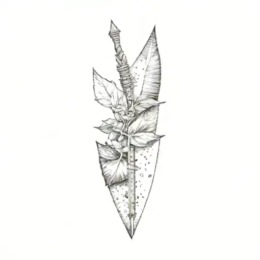 A Tattoo Of An Arrow And An Arrowhead