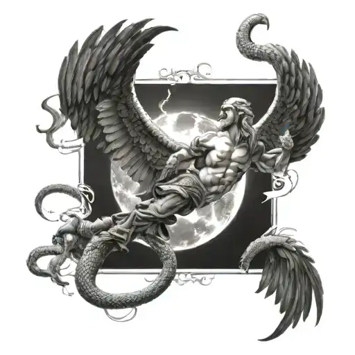 Snake Fighting Icarus Falling