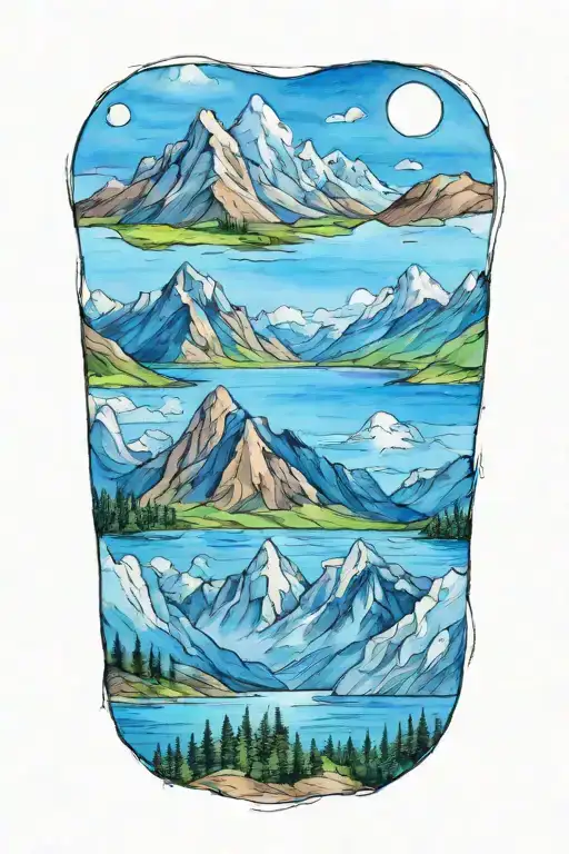 Mountains Half Watercolor