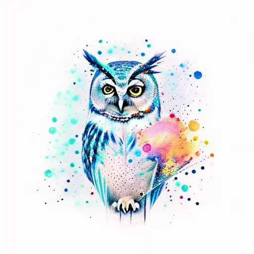 A Watercolor Painting Of An Owl Perched On A Musical Note