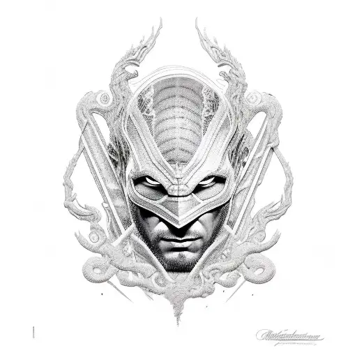 An Intricate Black And Grey Portrait Of The Client's Favorite Superhero