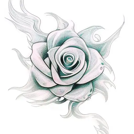 Phoenix With Flower Underneath