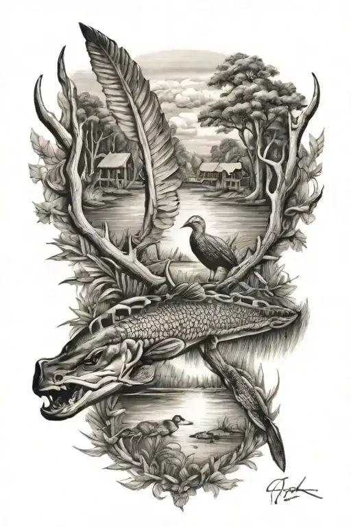 Hunting Louisiana Outdoor Scene