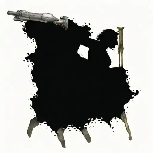 A Beautiful Lady Justice Aquarian Woman Pouring Water From A Pale With A Gun On Her Hip