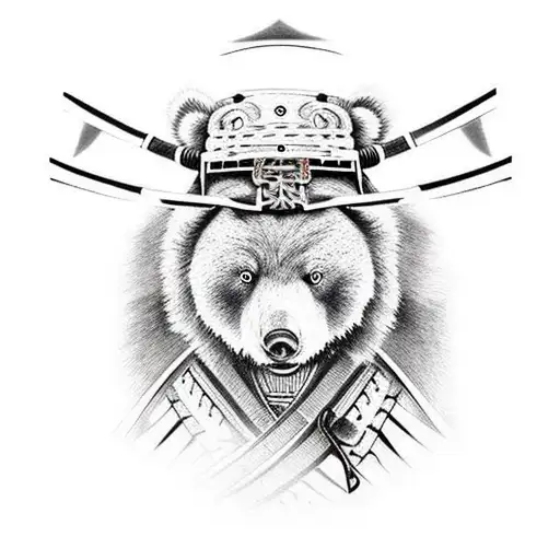 Urso Samurai Com Katana