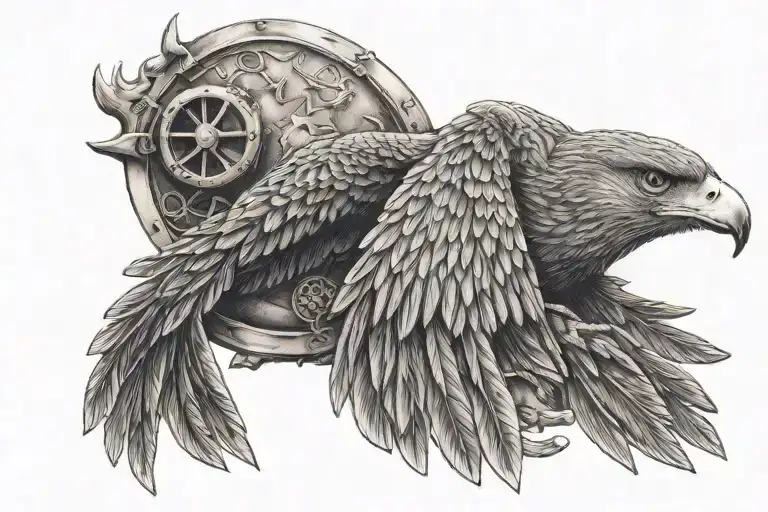 Upper Back Military Tattoo Design