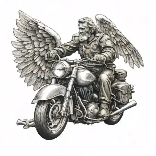 Guardian Angel On A Motorbike