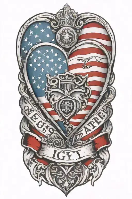 Brazalete Corazon Y Amor Fati Text 'Igy6' Us Flag Flying