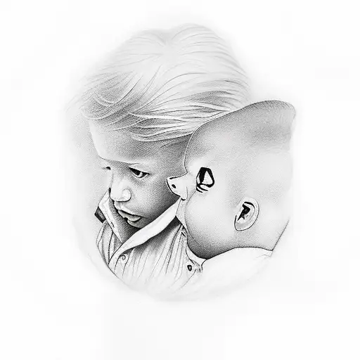 Kid Looking In The Water And Seeing His Dad In Himself