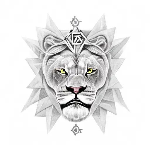 A Roaring Lion Holding A Star Of David