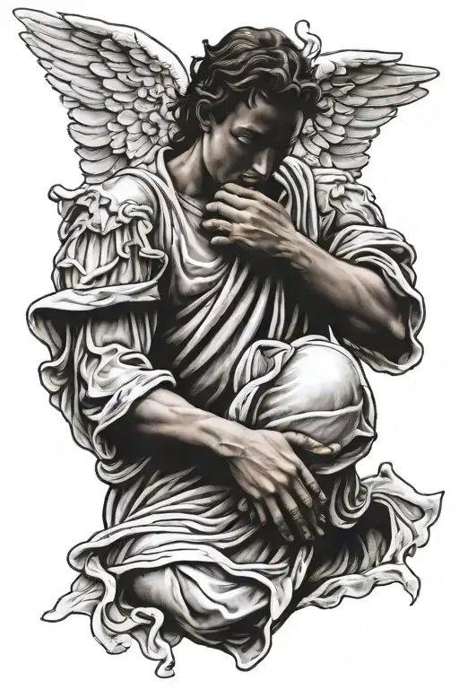 Angel With Wings Praying Hands Holding