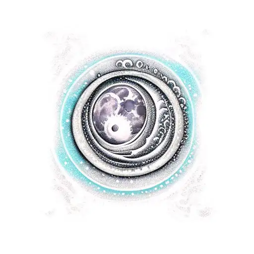 Waves Moon Semicolon