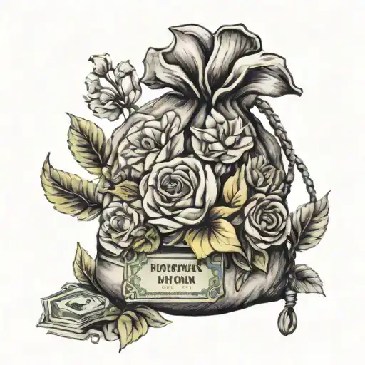 Floral Money Bag Filled