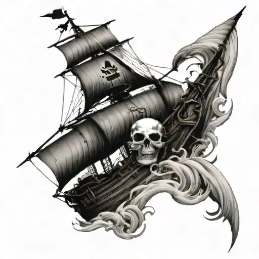 Squelette Pirate Ship Sailing