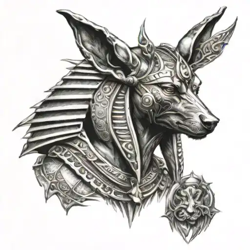 Anubis Portrait With Half