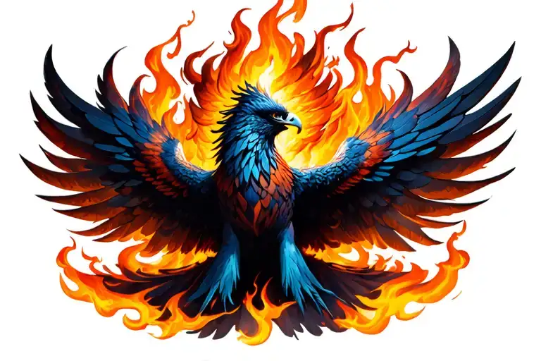 Phoenix Rising From Flames