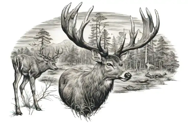 Deer Hunting Scene
