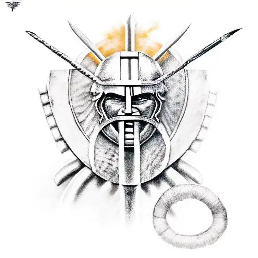 Spartan Warrior Holding Spear