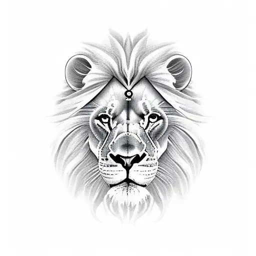 A Beach Scene With A Muscular Lion