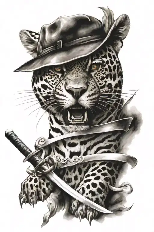 Jaguar With Katana Sword