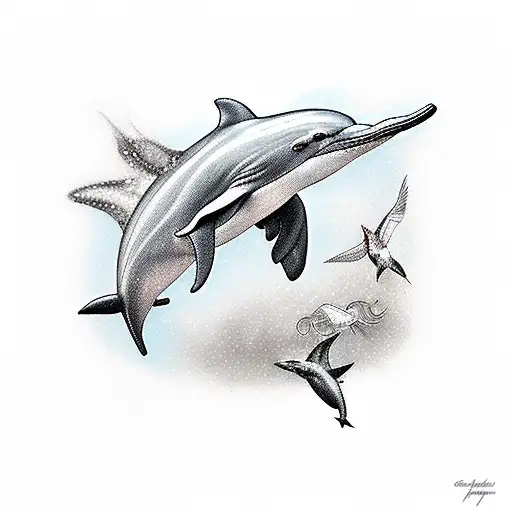Dolphin With Hummingbird