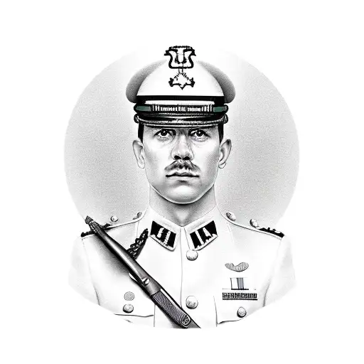 Soldier With Academia Militar Das Agulhas Negras In The Background