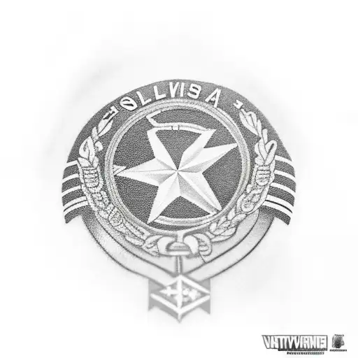 Soldier With Black Needles Military Academy In The Background