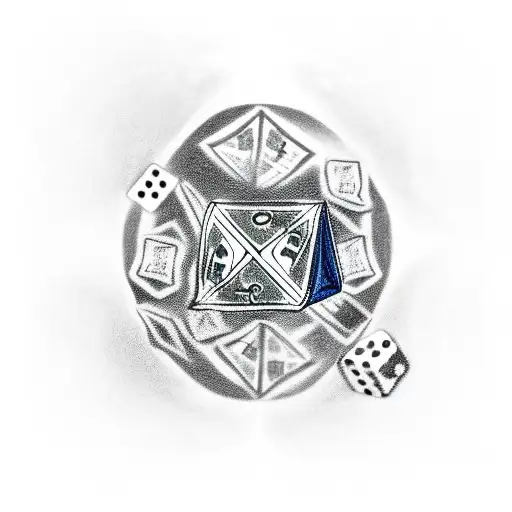 Cash With Fire And A Dice Symbolizing The Gamble Of Wealth And Success