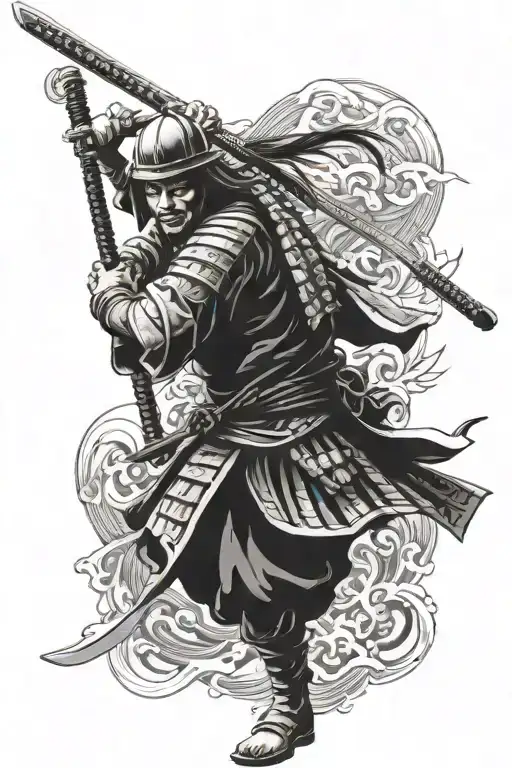 Samurai Warrior Wielding