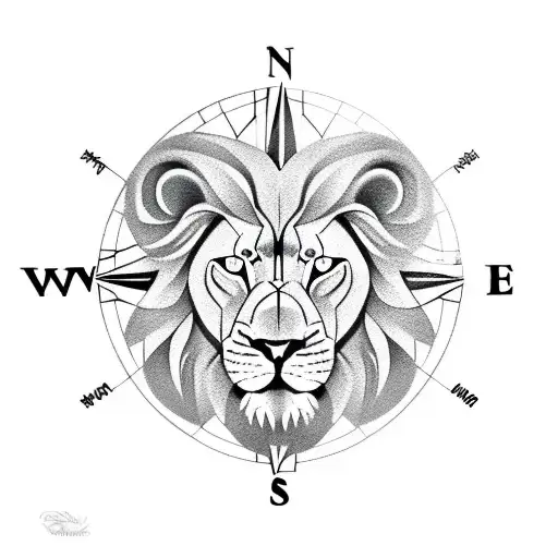 Compass Map Lion