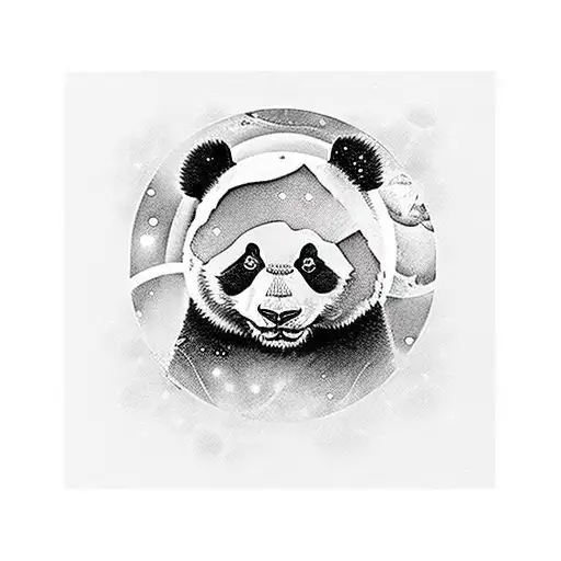 A Panda Playing A Musical Instrument In A Galaxy