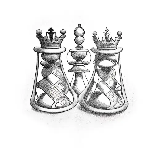 Hourglass With King Chess Piece
