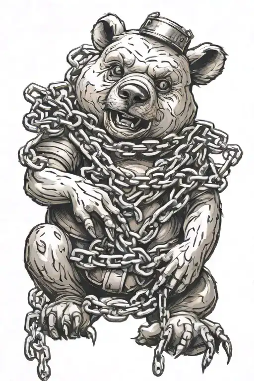 Rabbid Bear With Chains Wrapped