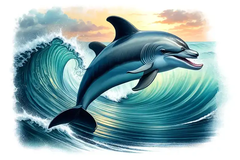 Dolphin And Wave