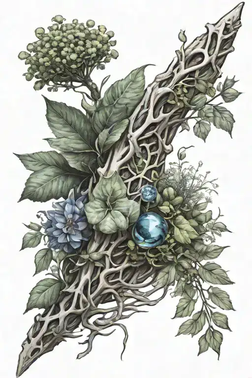 Spine With Nature Sprouting Out