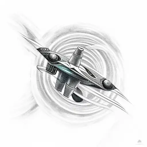 A Spaceship Flying Through A Black Hole