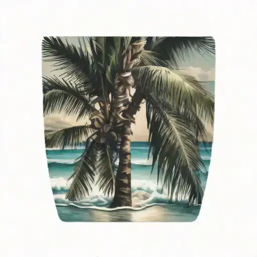 Beach Water Palms Together