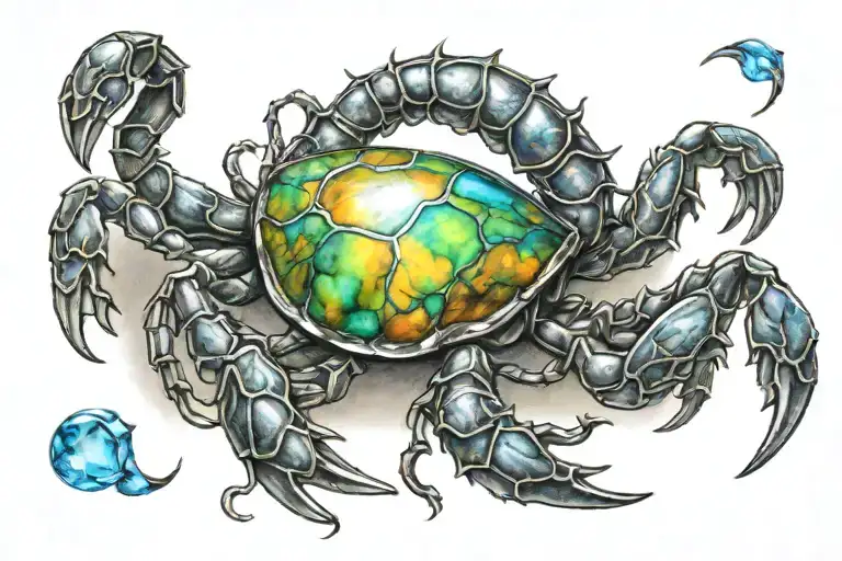 Scorpion With Opal Heart Stone