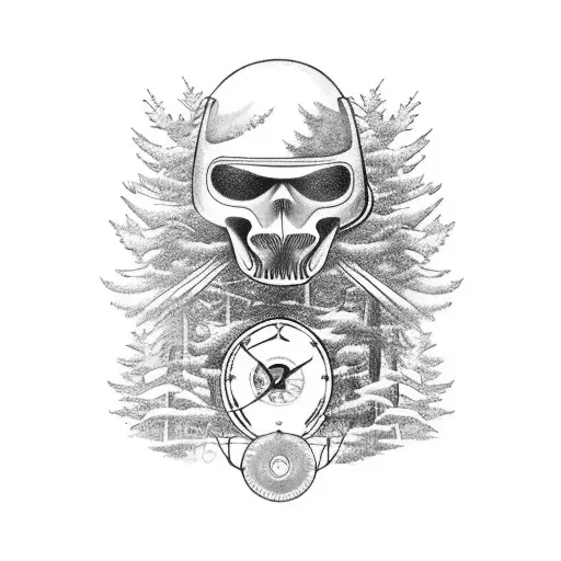 Motorcyclist In Forest